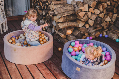 Flower Velvet Round Foam Ball Pit with 250 Balls