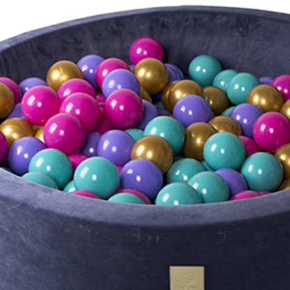 Flower Velvet Round Foam Ball Pit with 250 Balls