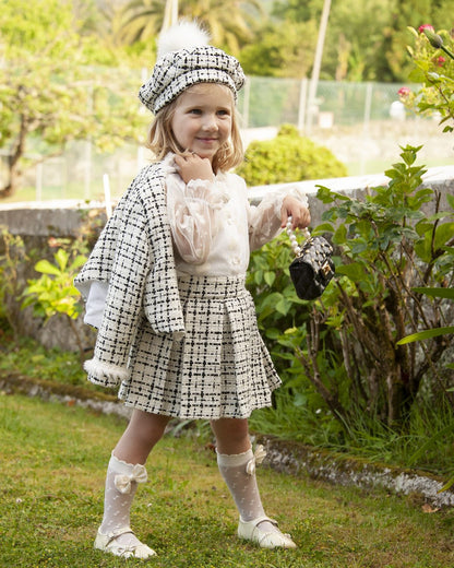 Cream & Black Chanel Skirt with Jacket