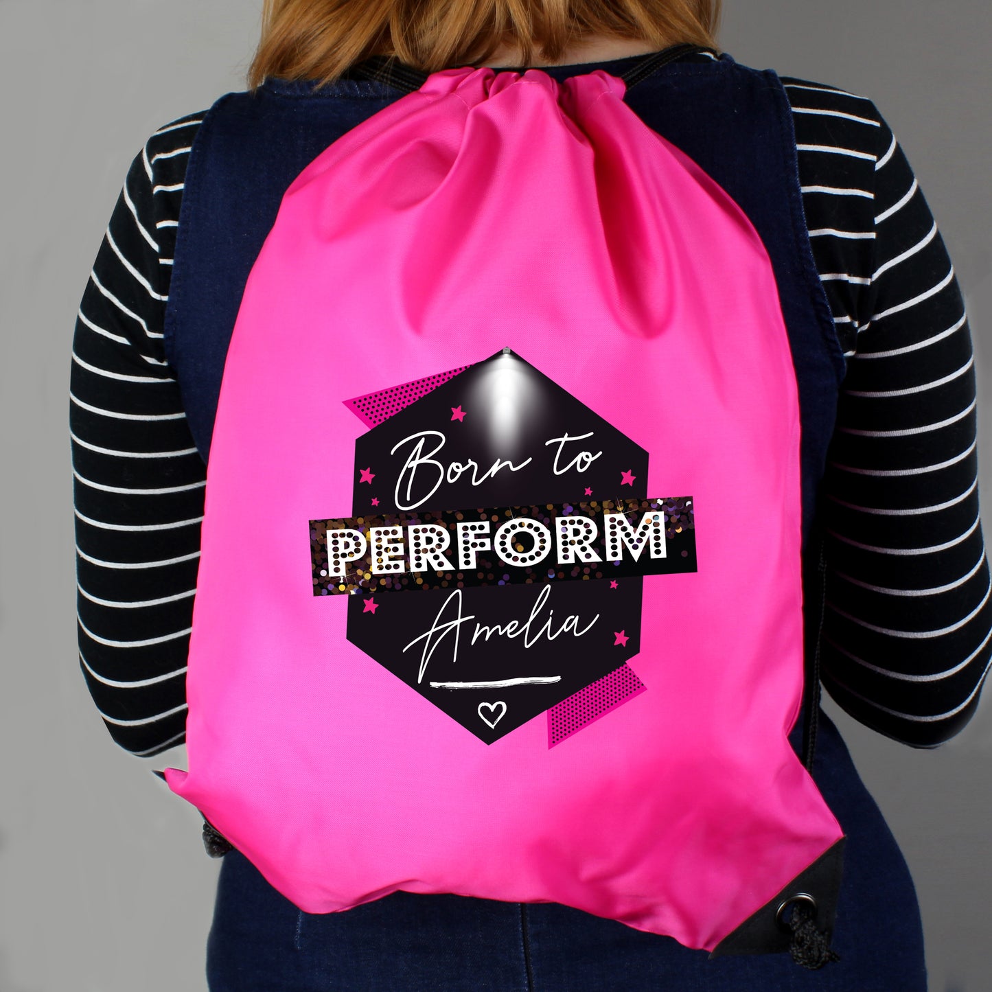 Personalised 'Born to Perform' Pink Kit Bag