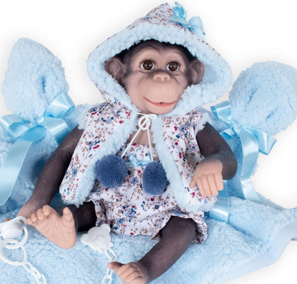 Kuko Reborn Monkey in Blue Outfit