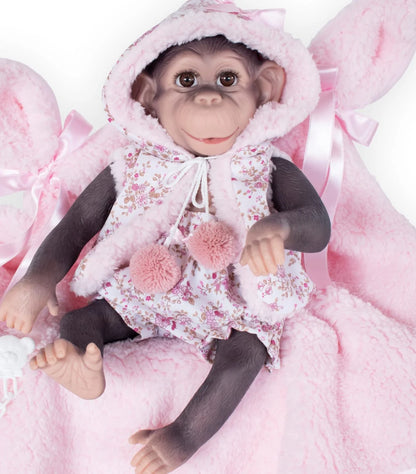 Kuka Reborn Monkey in Pink Outfit