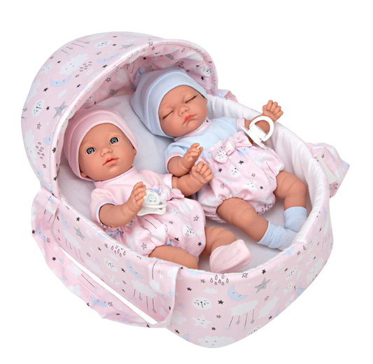 Twin Babies with Carrycot