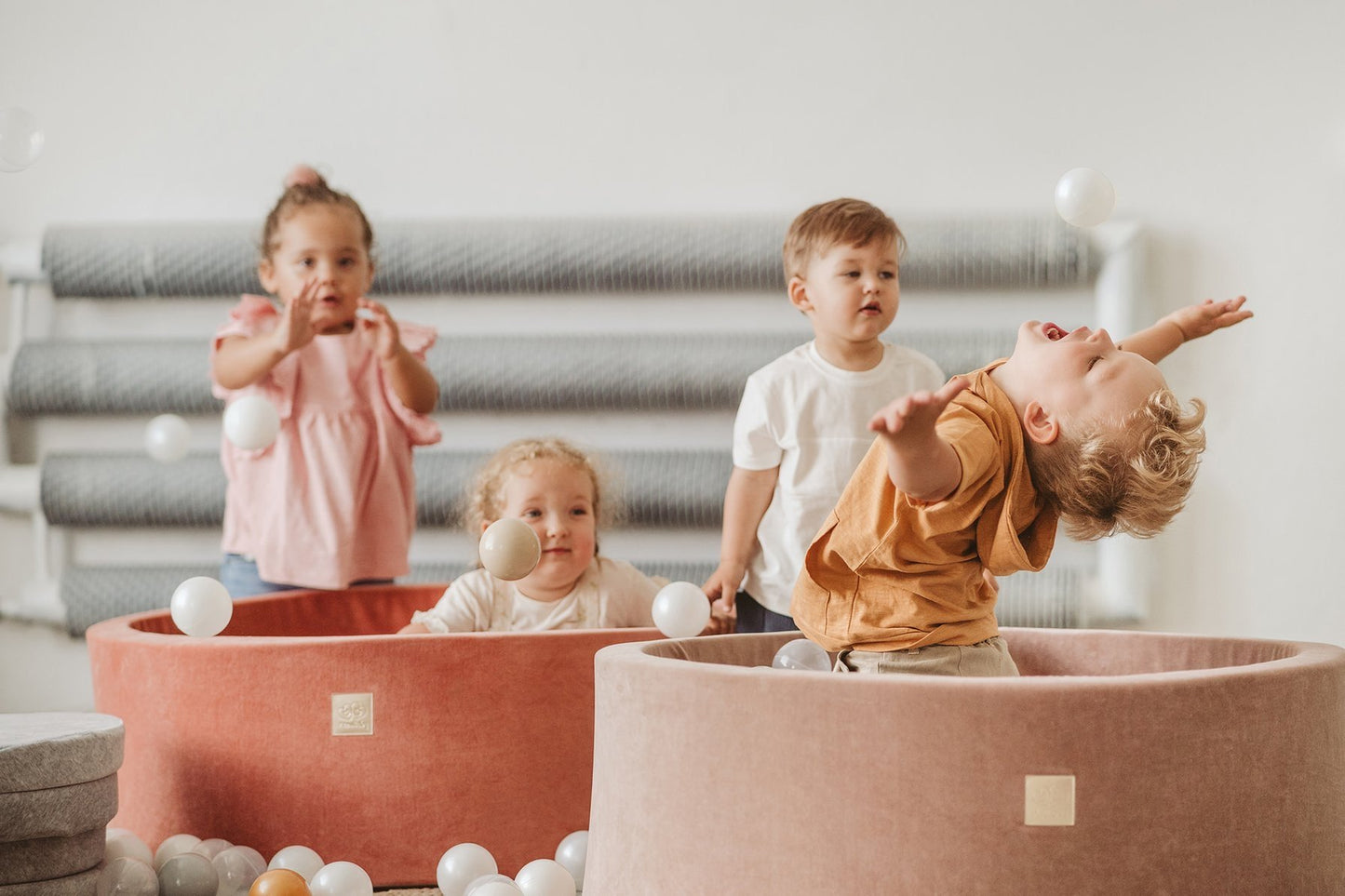 Lavender Velvet Round Foam Ball Pit with 250 Balls