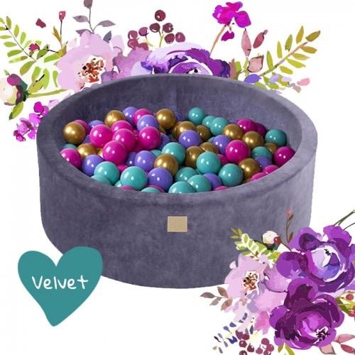 Flower Velvet Round Foam Ball Pit with 250 Balls