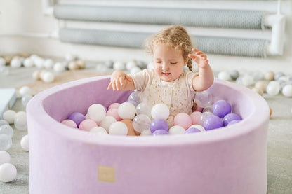 Lavender Velvet Round Foam Ball Pit with 250 Balls